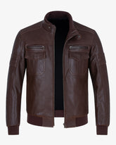 Palermo – Men’s Brown Leather Biker Jacket